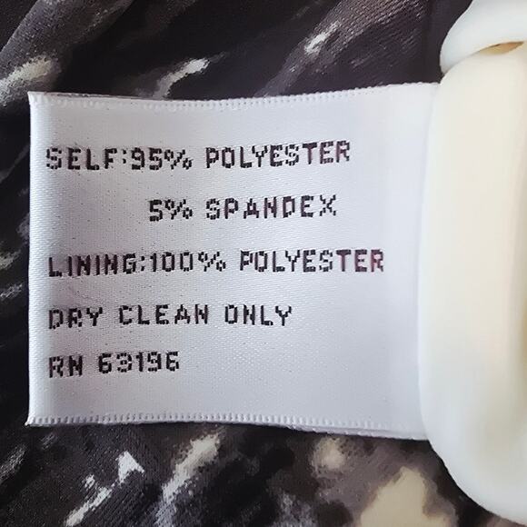 Suzi Chin for Maggy Boutique Black Gray Cream Lined Sleeveless Dress 16 - Picture 4 of 4